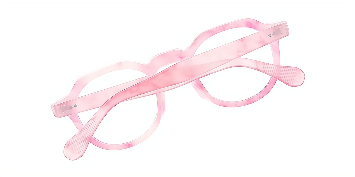 Pink Oval Unique Oversized Plastic Eyeglasses