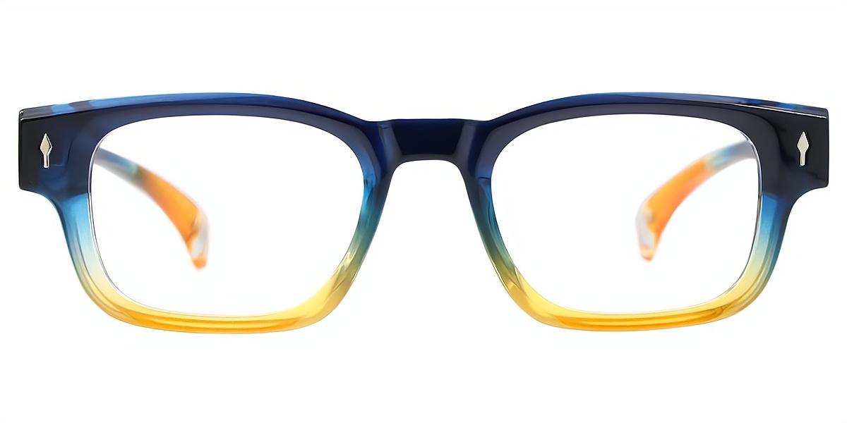 Blue Rectangle Chic Oversized Plastic Eyeglasses