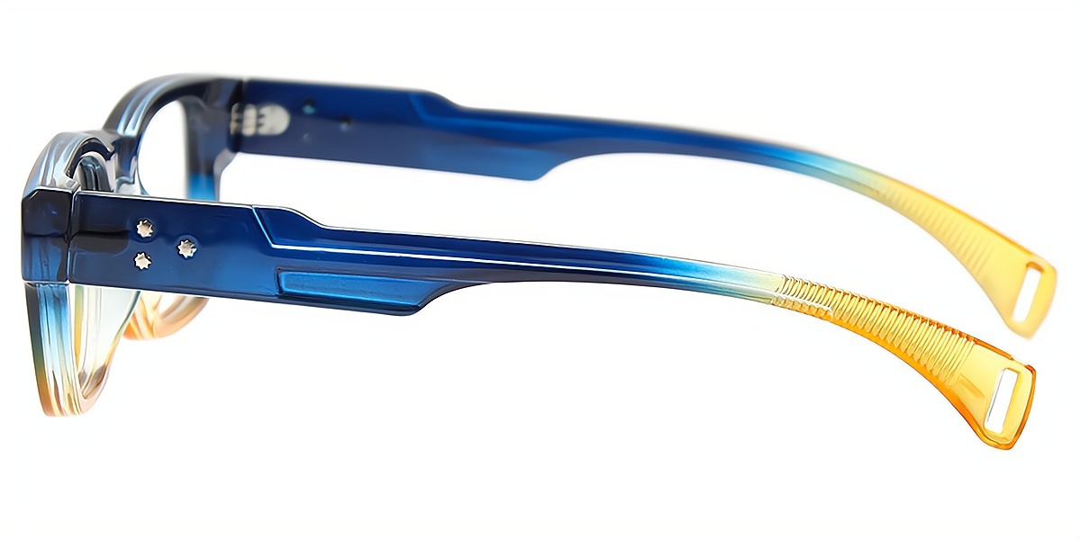 Blue Rectangle Chic Oversized Plastic Eyeglasses