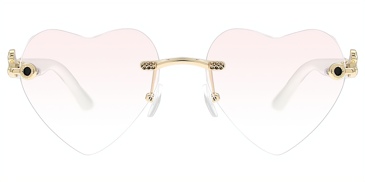 Pink Oval Elegant Mixed Materials Eyeglasses