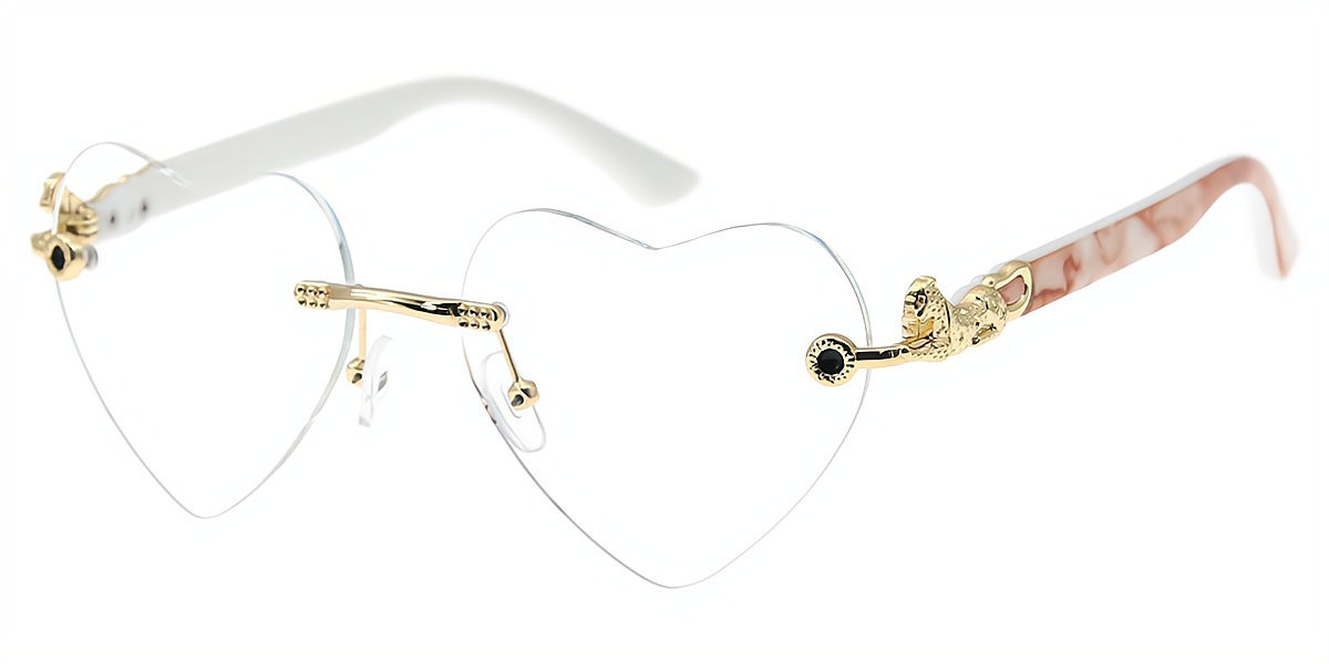 Pink Oval Elegant Mixed Materials Eyeglasses