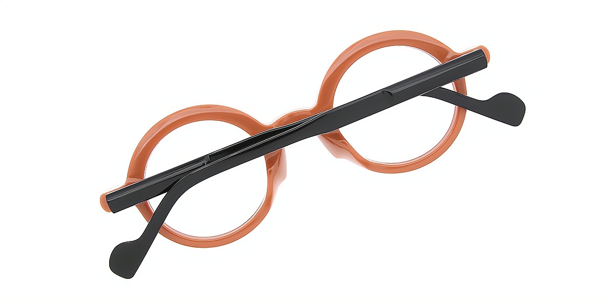 Orange Round Retro TR90 Eyeglasses
