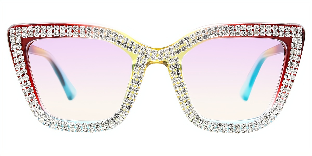 Multicolor Cat Eye Modish Oversized Plastic Eyeglasses