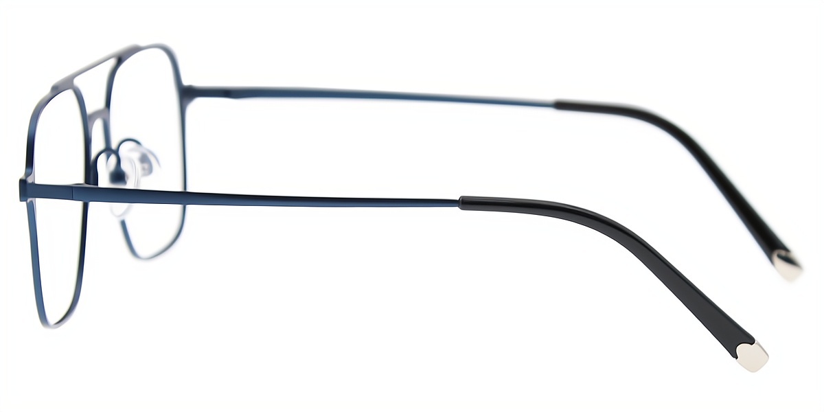 Blue Aviator Geek-Chic Oversized Metal Eyeglasses