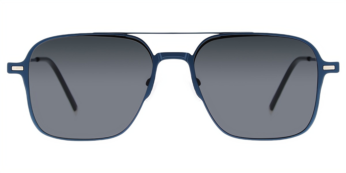 Blue Aviator Geek-Chic Oversized Metal Eyeglasses