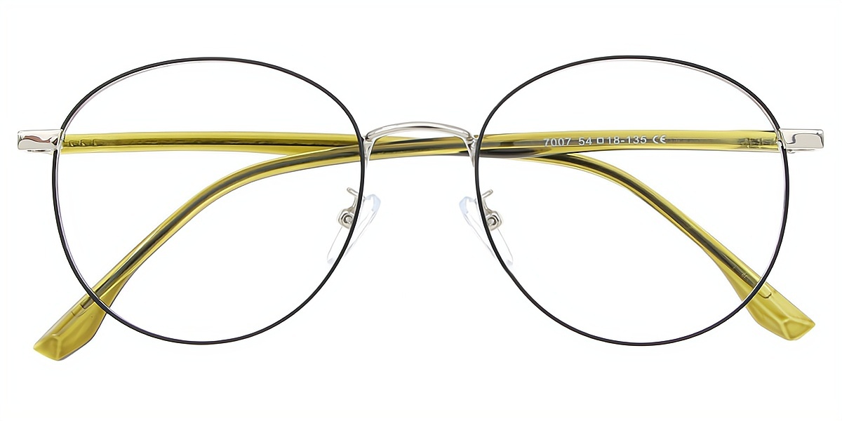 Green Aviator Elaborate Metal Eyeglasses