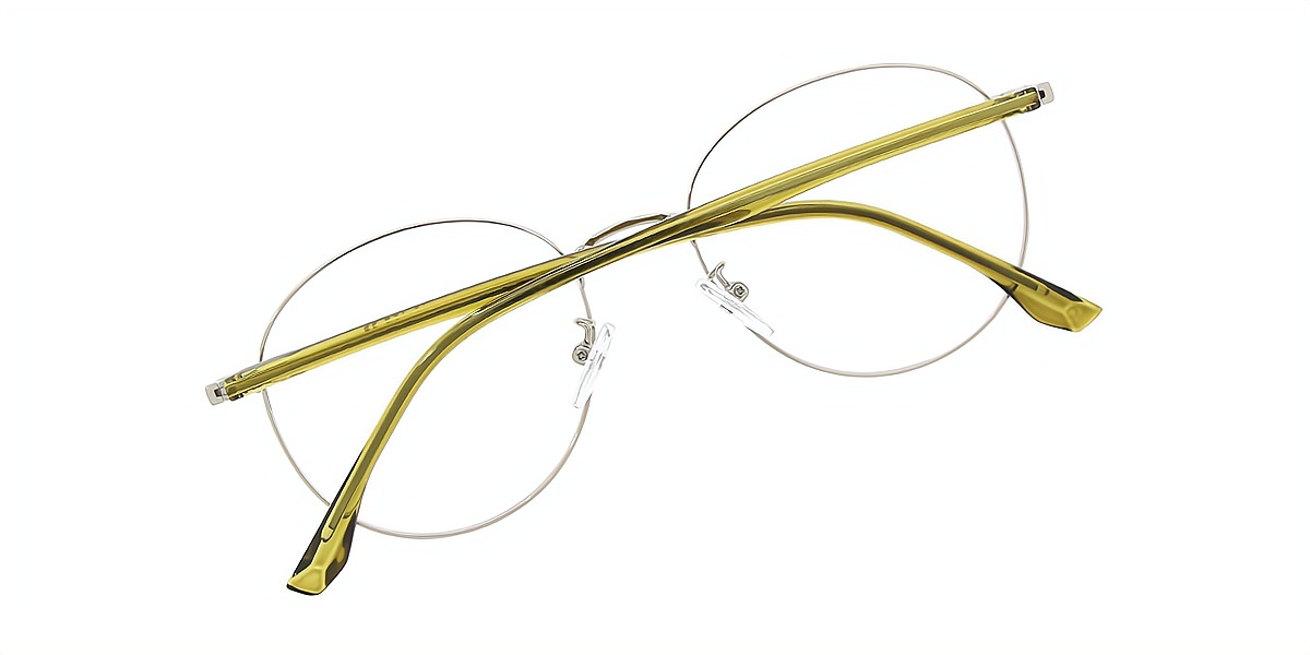 Green Aviator Elaborate Metal Eyeglasses
