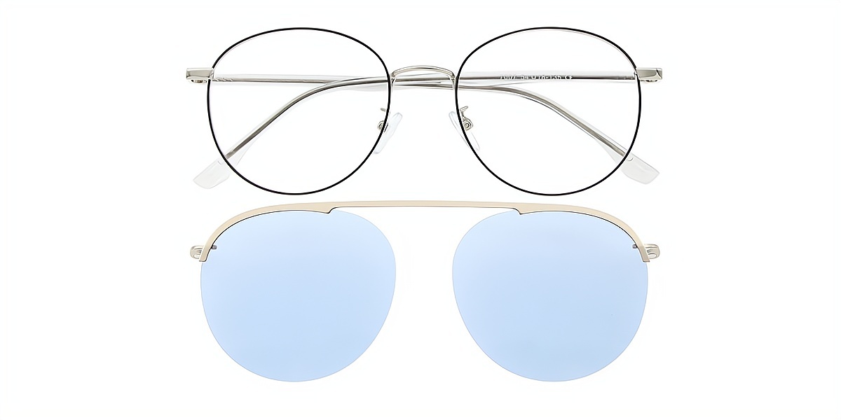 Silver Aviator Elaborate Metal Eyeglasses