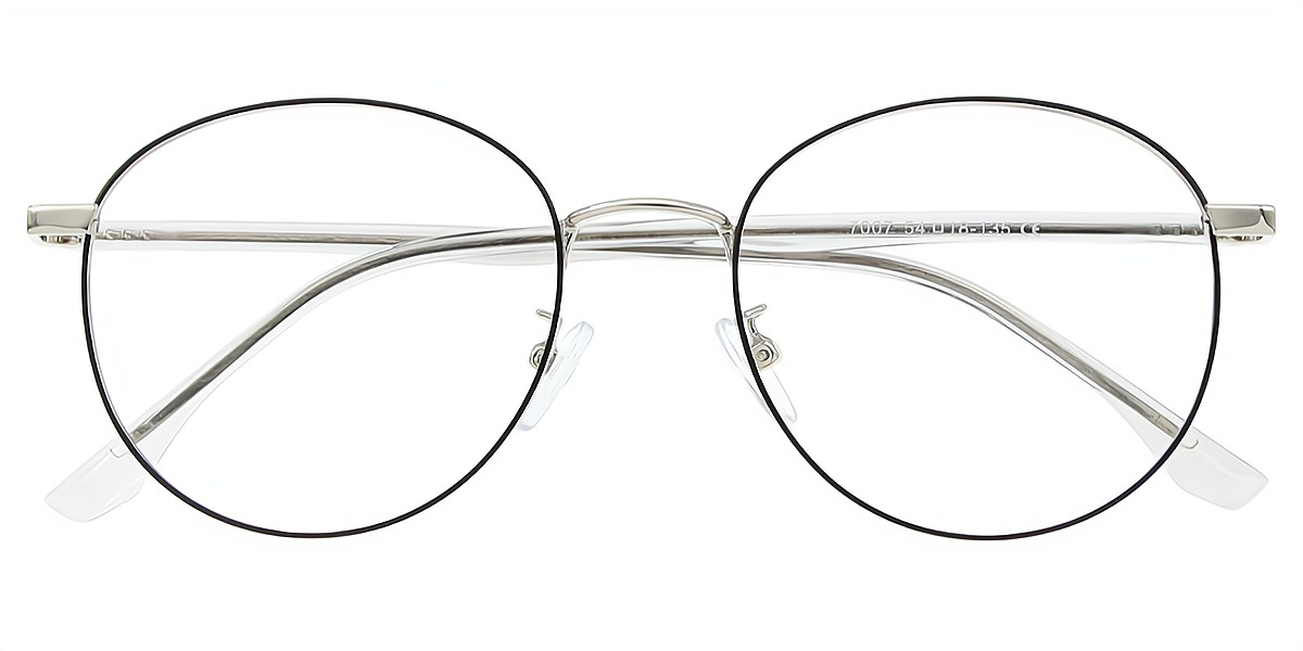 Silver Aviator Elaborate Metal Eyeglasses