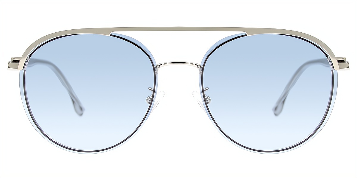 Silver Aviator Elaborate Metal Eyeglasses