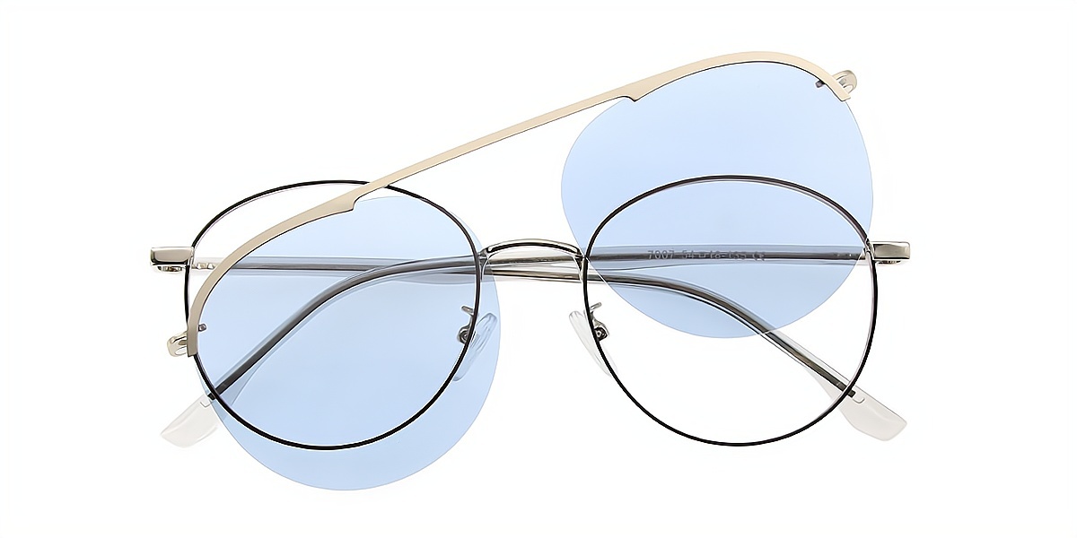 Silver Aviator Elaborate Metal Eyeglasses