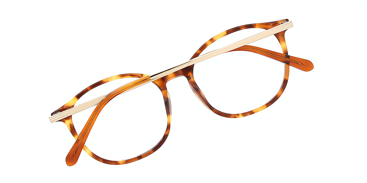 Tortoise Oval Simple Acetate Eyeglasses
