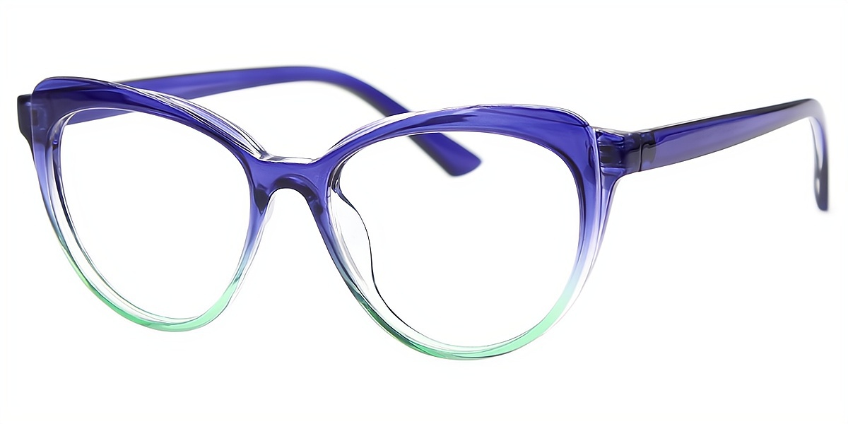 Purple Cat Eye Geek-Chic Plastic Eyeglasses