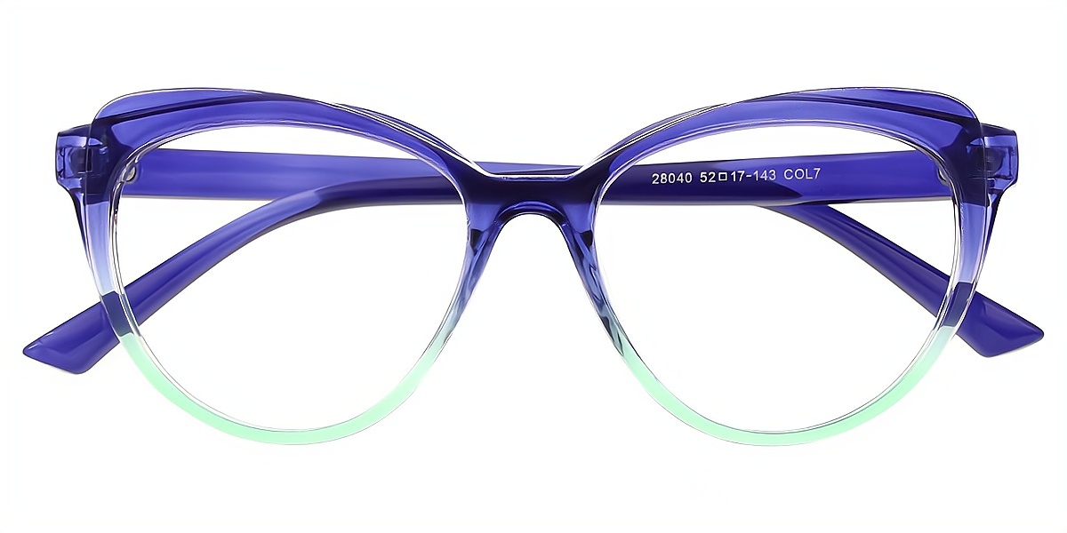 Purple Cat Eye Geek-Chic Plastic Eyeglasses
