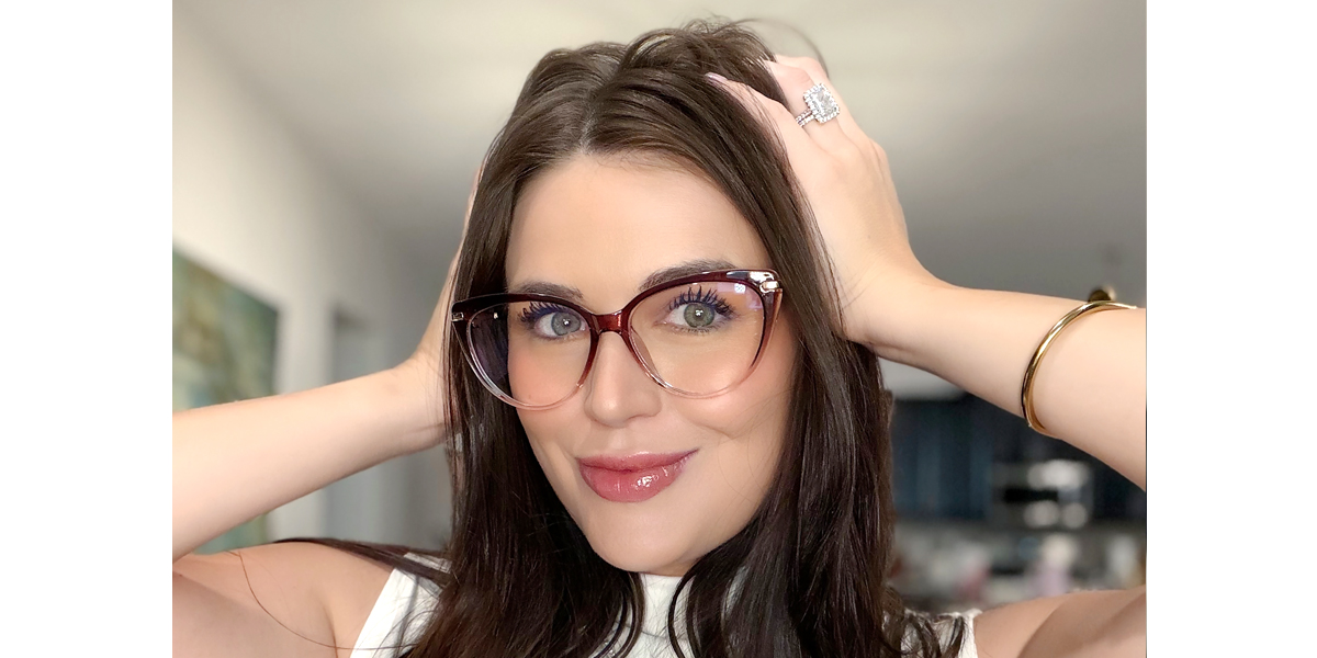 Brown Cat Eye Elaborate Elegant Mixed Materials Eyeglasses