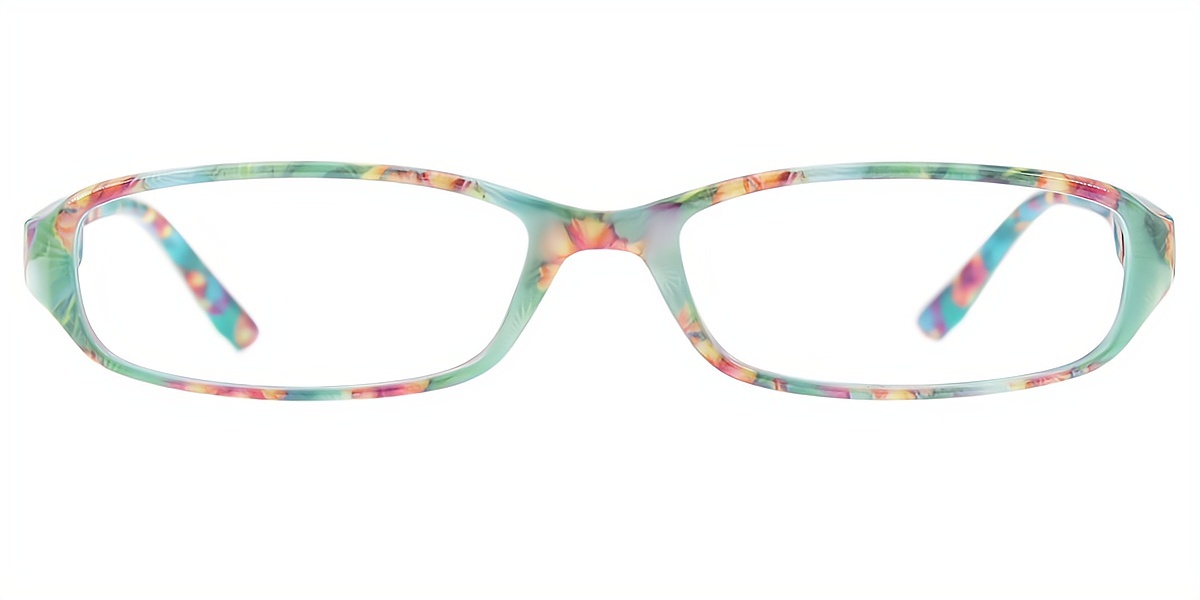 Floral Oval Fancy Narrow Plastic Eyeglasses