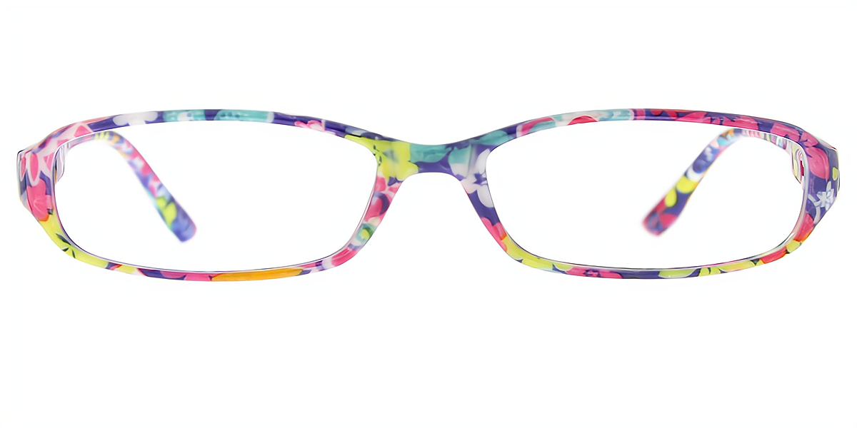 Purple Oval Fancy Narrow Plastic Eyeglasses