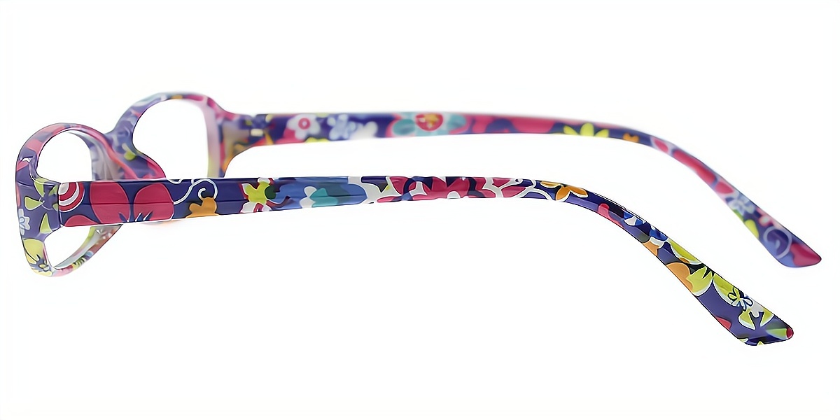 Purple Oval Fancy Narrow Plastic Eyeglasses