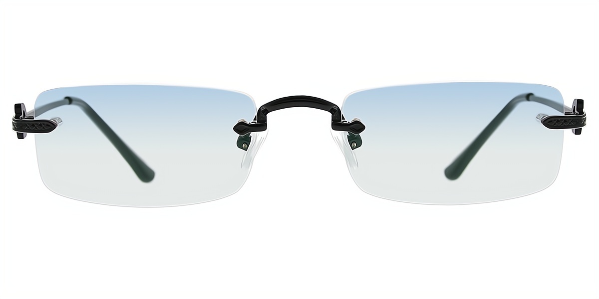 Black Rectangle Chic Metal Eyeglasses