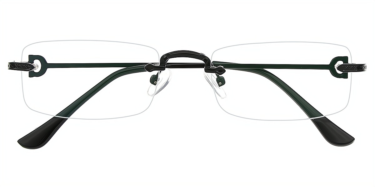 Black Rectangle Chic Metal Eyeglasses
