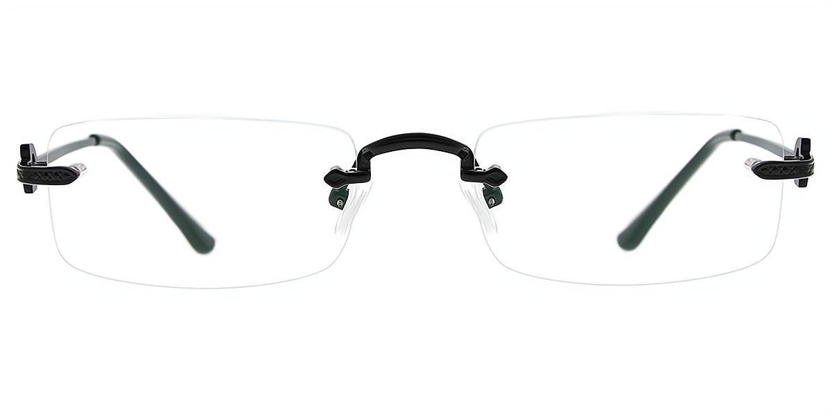 Black Rectangle Chic Metal Eyeglasses