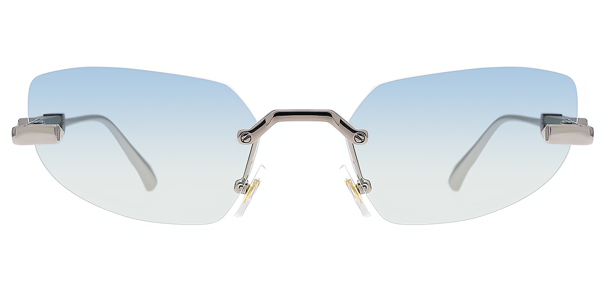 Silver Cat Eye Geek-Chic Mixed Materials Eyeglasses