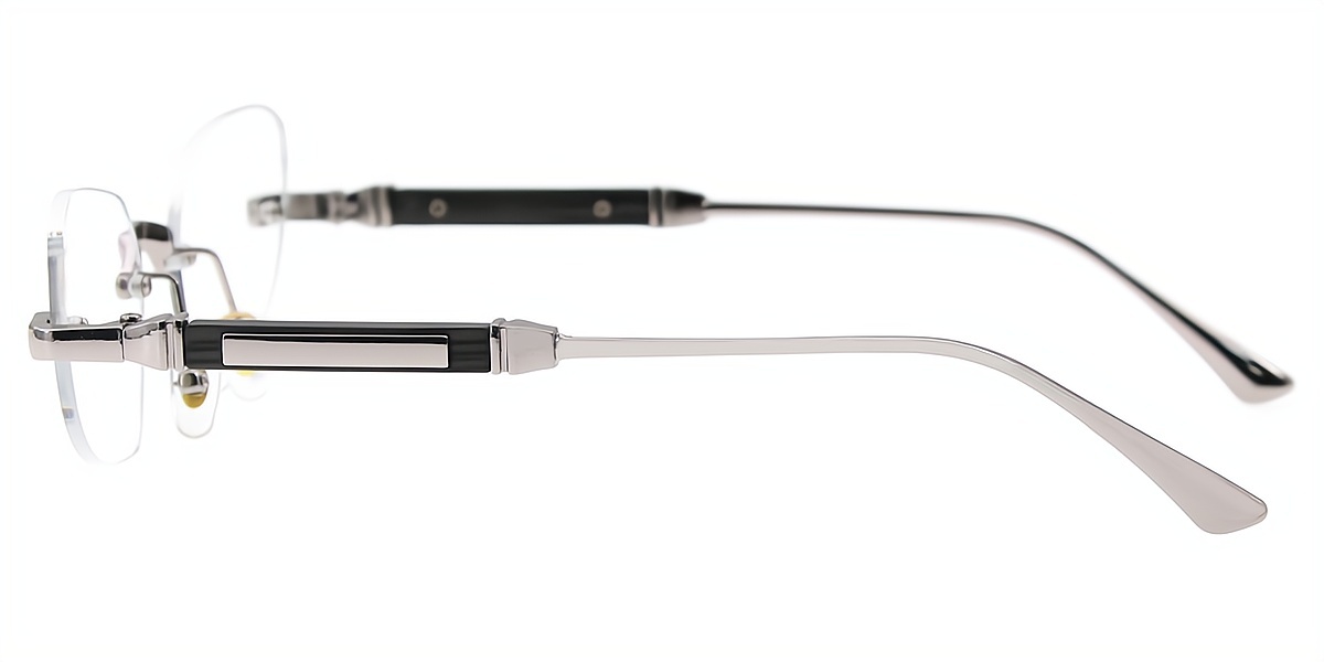 Silver Cat Eye Geek-Chic Mixed Materials Eyeglasses