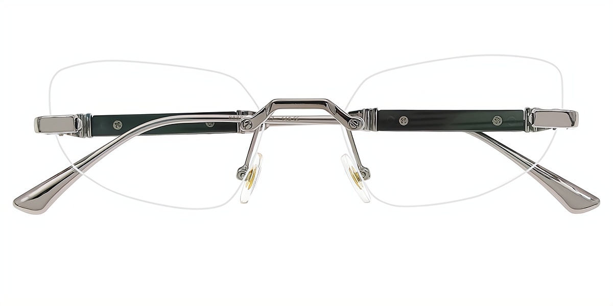 Silver Cat Eye Geek-Chic Mixed Materials Eyeglasses