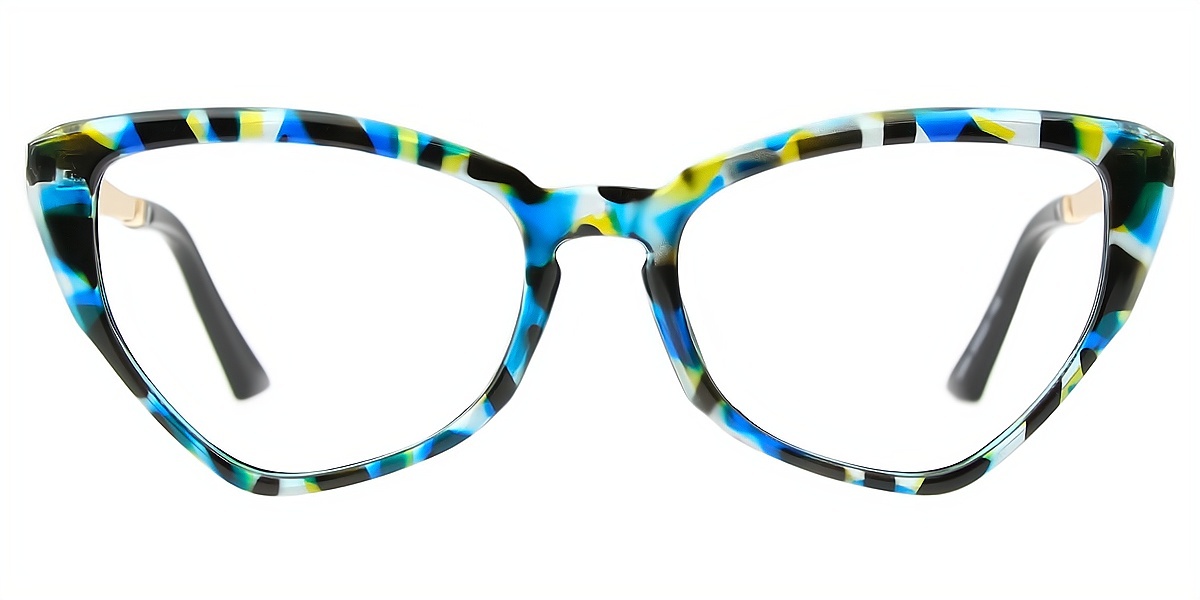 Blue Cat Eye Unique Plastic Eyeglasses