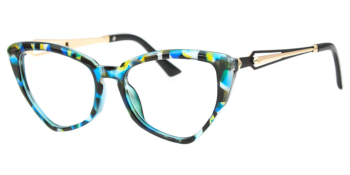 Blue Cat Eye Unique Plastic Eyeglasses