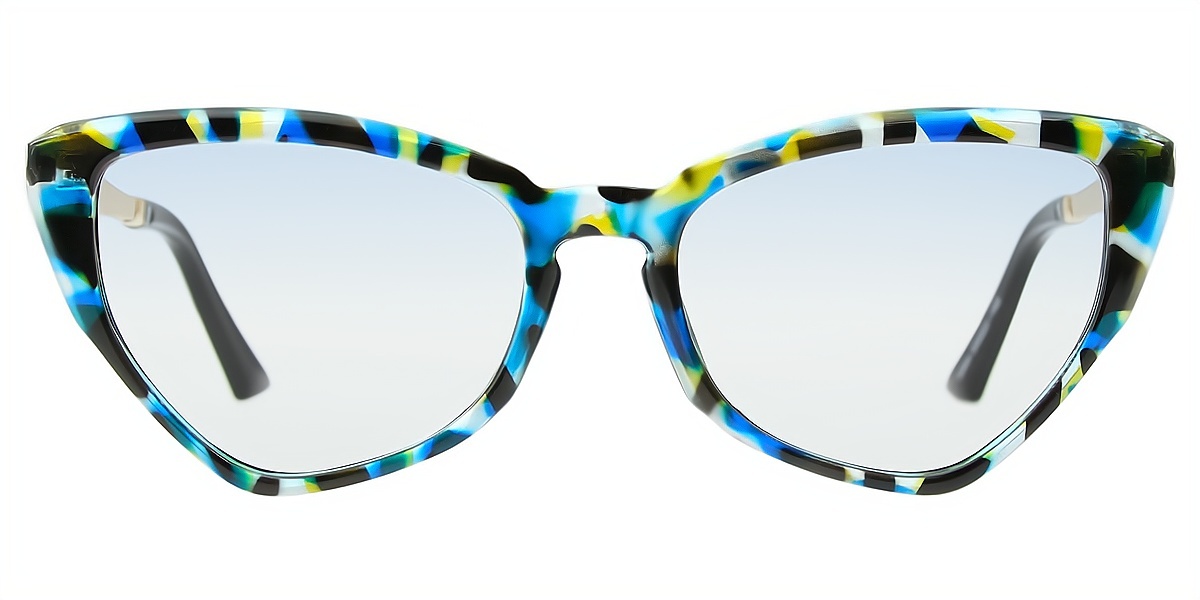 Blue Cat Eye Unique Plastic Eyeglasses