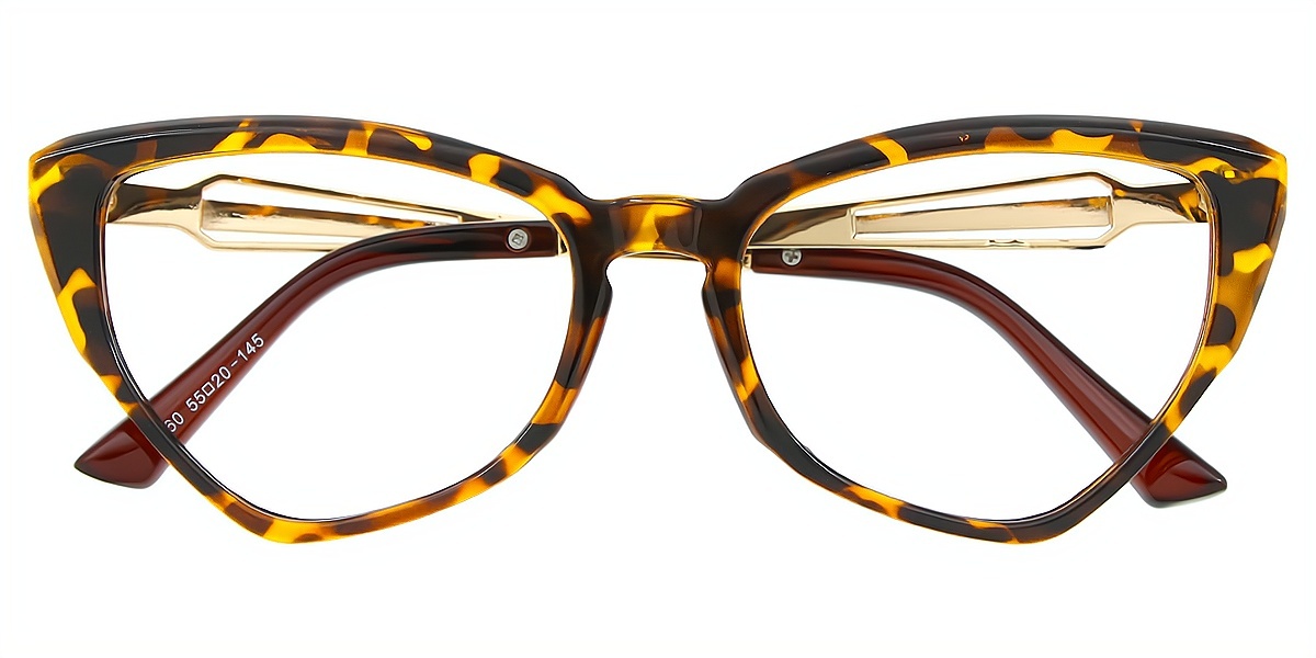 Tortoise Cat Eye Unique Plastic Eyeglasses