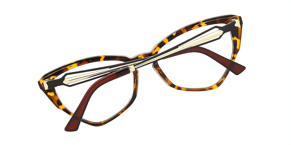 Tortoise Cat Eye Unique Plastic Eyeglasses