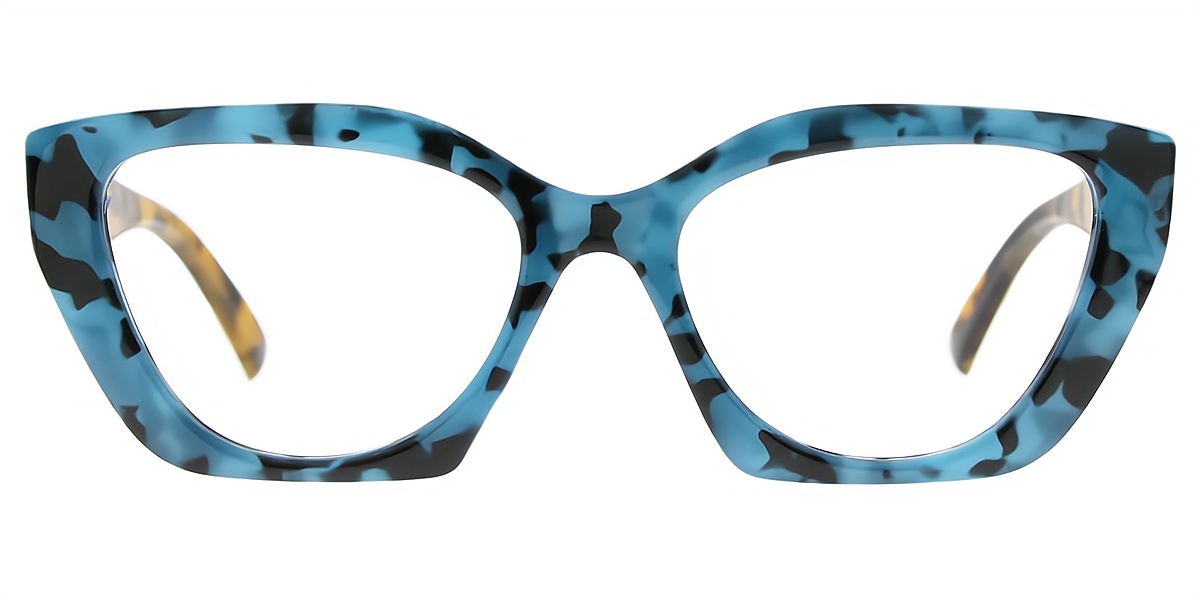 Blue Cat Eye Unique Plastic Eyeglasses