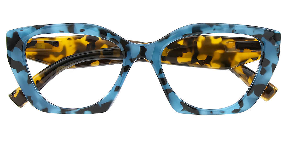 Blue Cat Eye Unique Plastic Eyeglasses