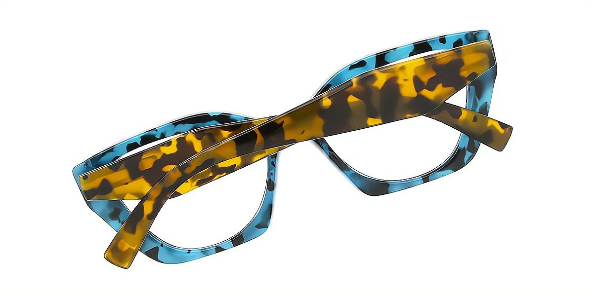 Blue Cat Eye Unique Plastic Eyeglasses