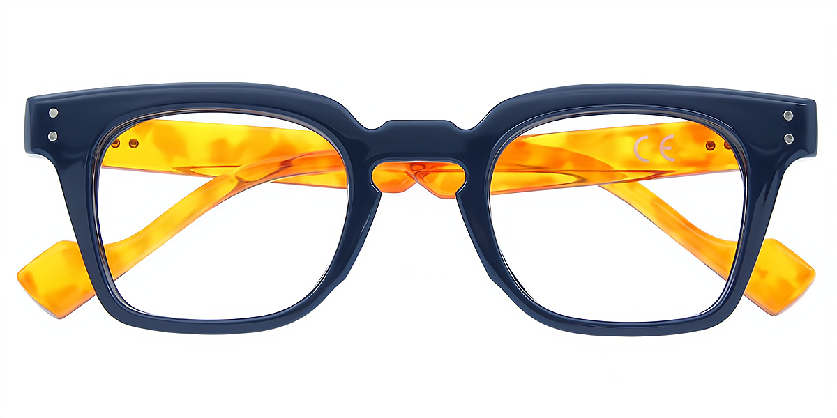 Blue Horn Oversized Keyhole Bridge Plastic Eyeglasses