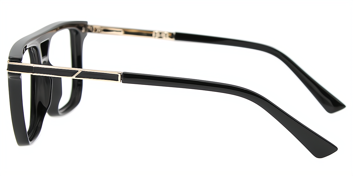 Black Aviator Oversized Double Bridge Plastic Eyeglasses