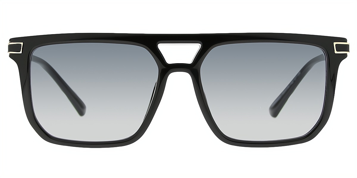 Black Aviator Oversized Double Bridge Plastic Eyeglasses