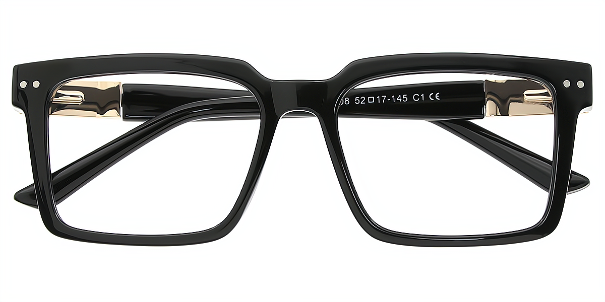 Black Square Oversized TR90 Eyeglasses