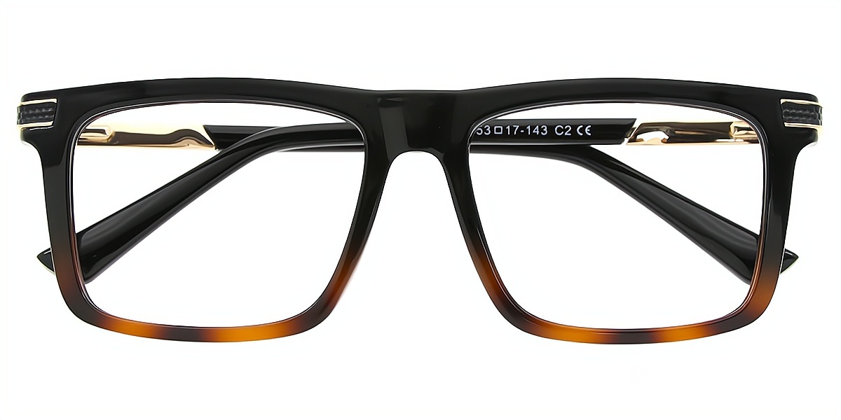 Tortoise Square Oversized TR90 Eyeglasses
