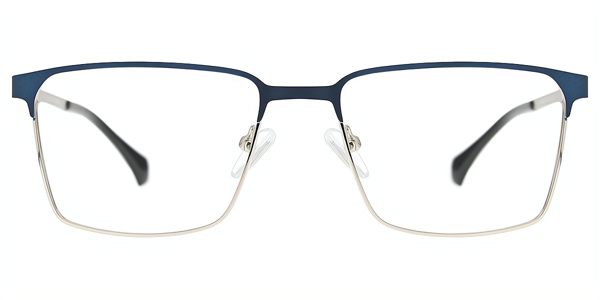 Blue Browline Chic Metal Eyeglasses