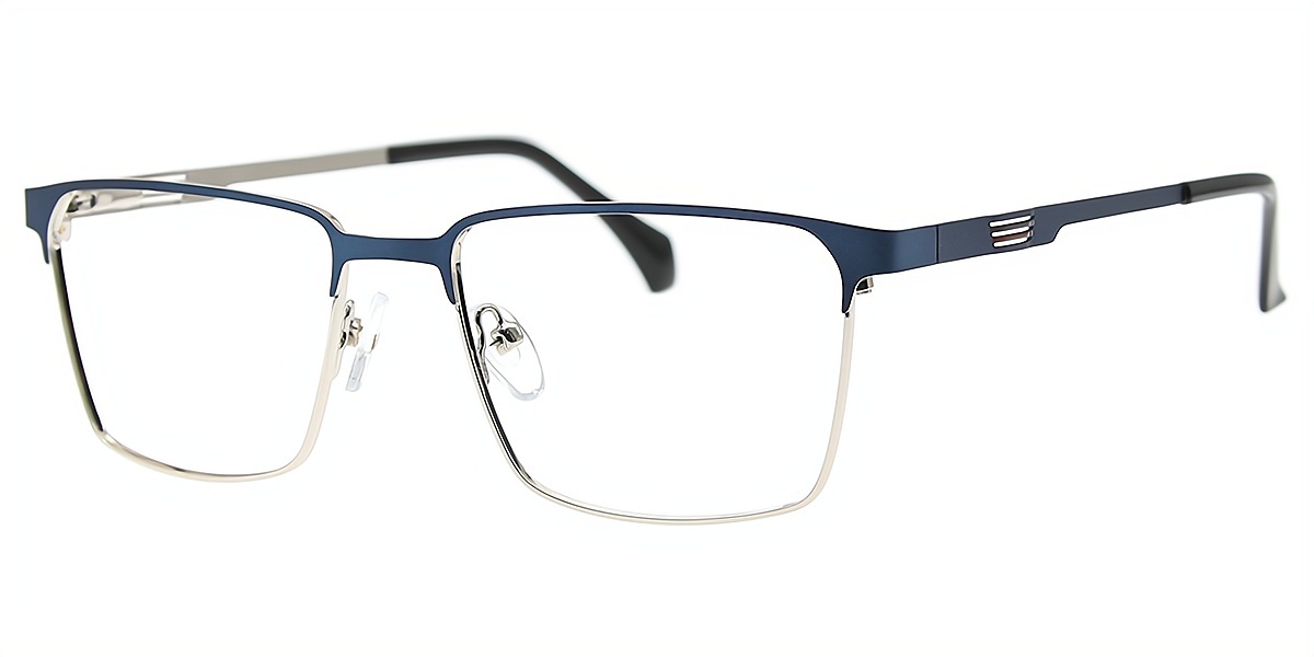 Blue Browline Chic Metal Eyeglasses