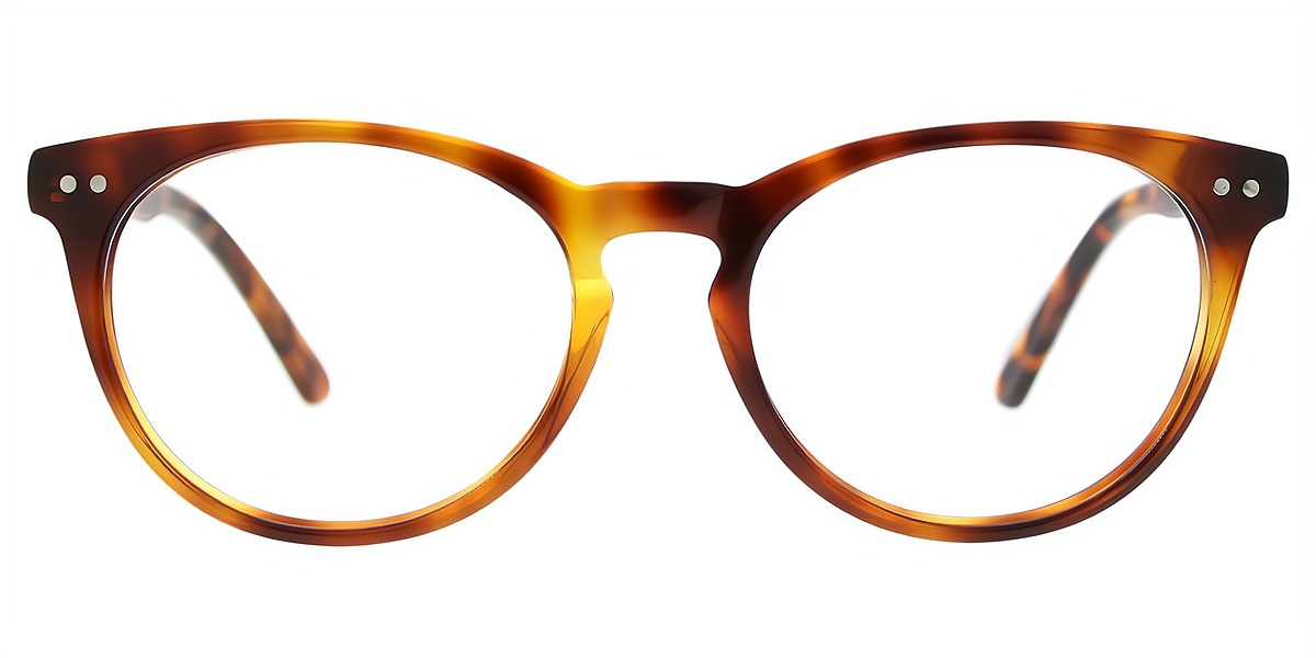 Tortoise Oval Refined Metal Eyeglasses