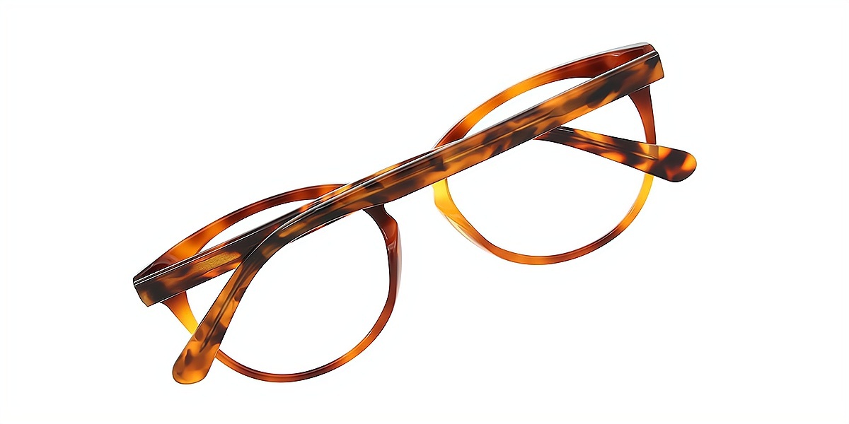 Tortoise Oval Refined Metal Eyeglasses