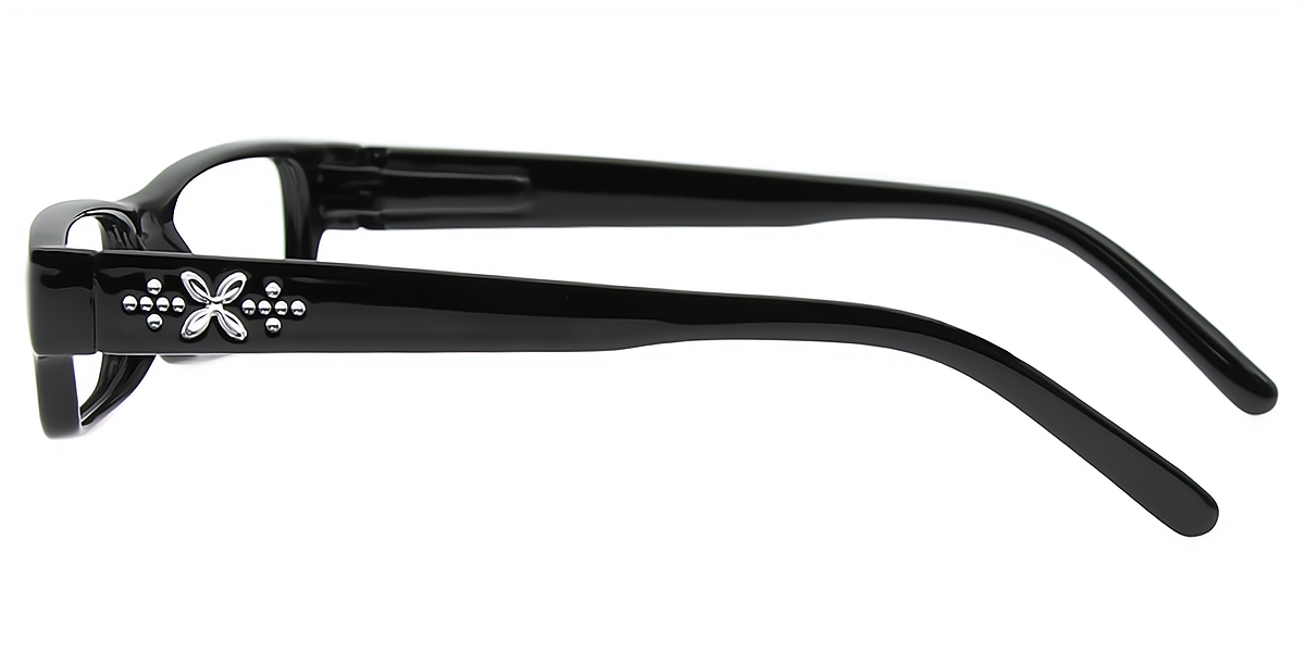 Black Rectangle Simple Plastic Eyeglasses