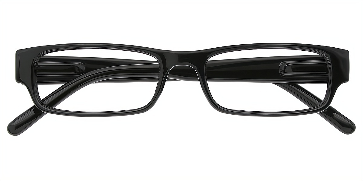 Black Rectangle Simple Plastic Eyeglasses