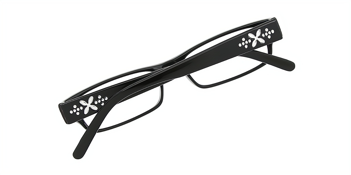 Black Rectangle Simple Plastic Eyeglasses
