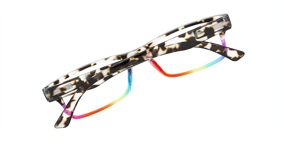 Multicolor Rectangle Hipster Plastic Eyeglasses