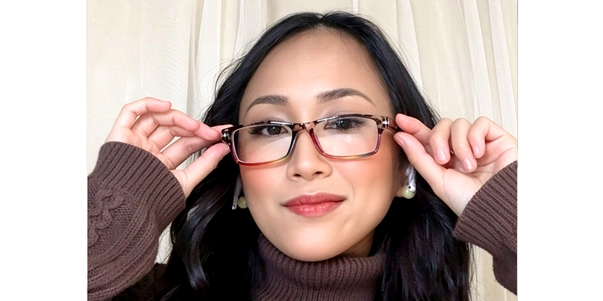 Multicolor Rectangle Hipster Plastic Eyeglasses
